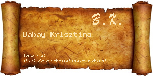 Babay Krisztina névjegykártya